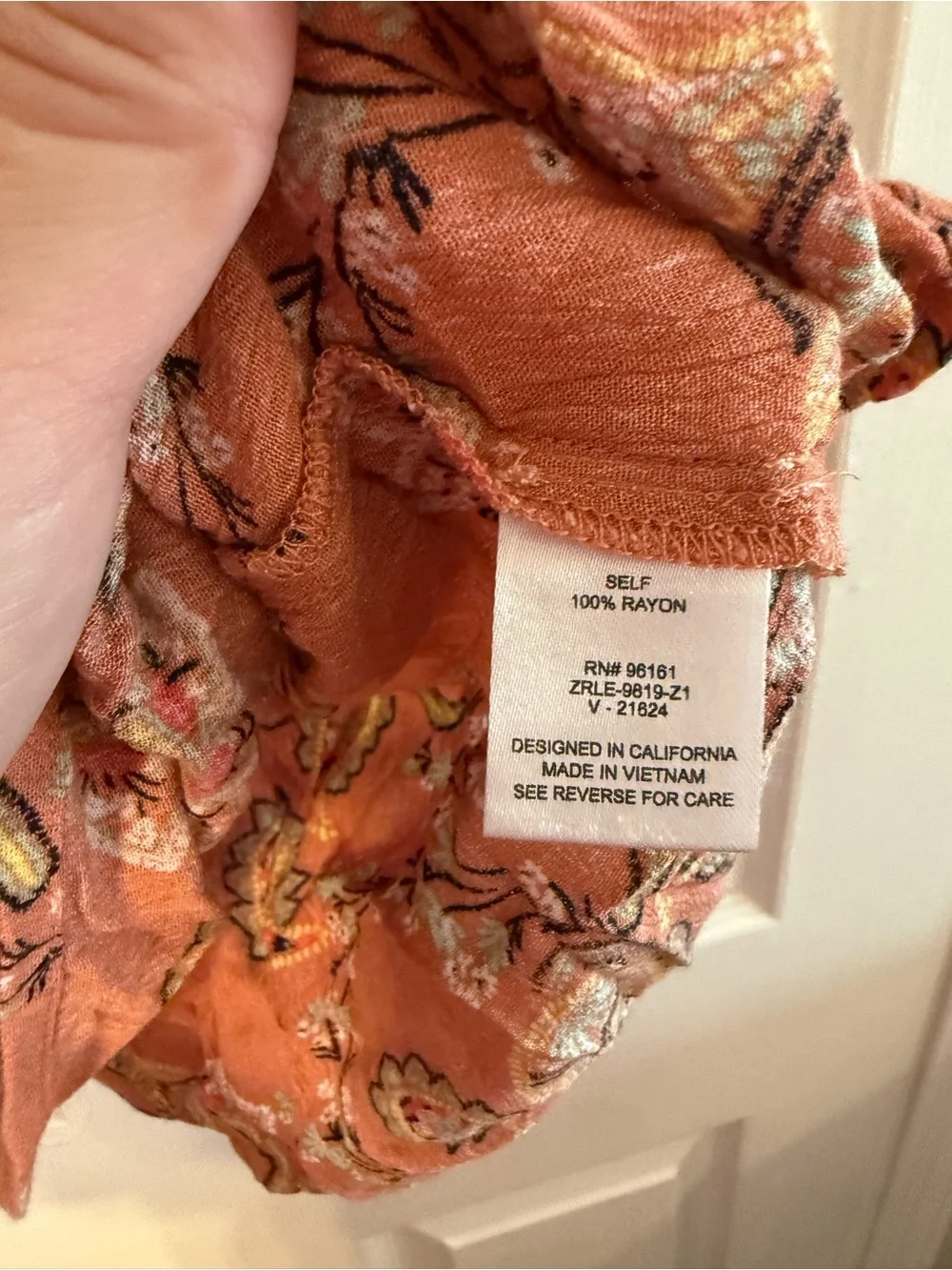 BeBop Rust Paisley Mini Dress with Button Front